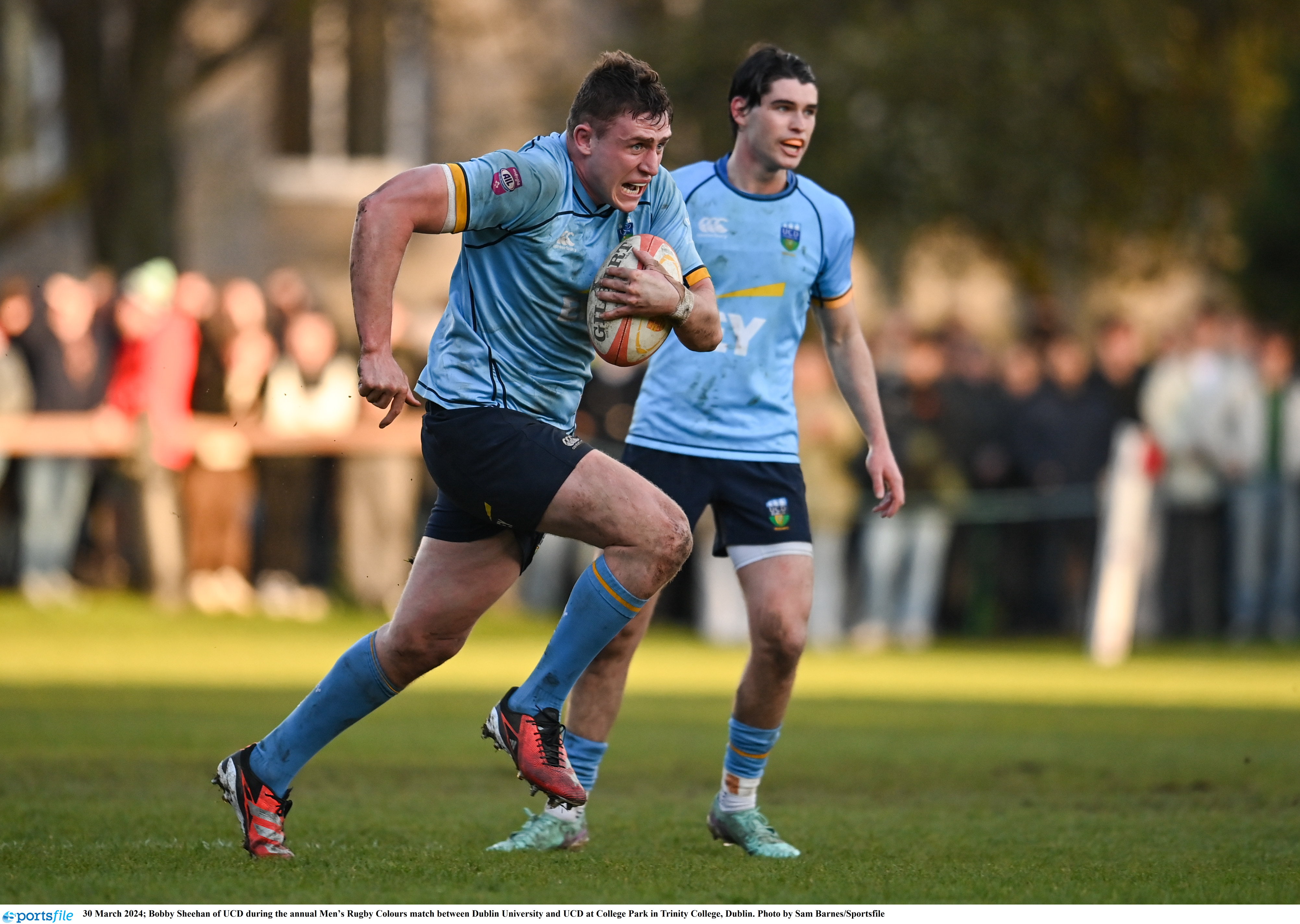 Two UCD RFC players mid match